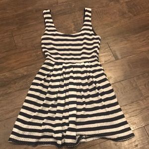 Navy and White striped dress w/pockets- Mimi Chica